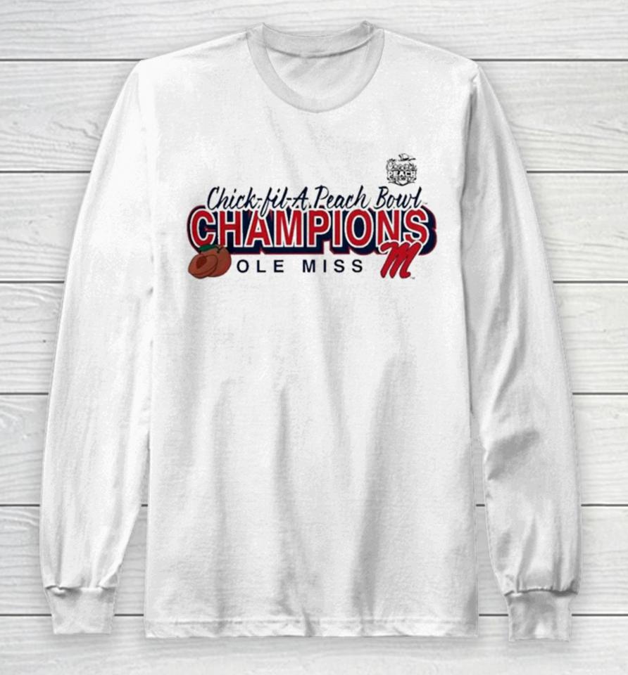 Gray Ole Miss Rebels 2024 Peach Bowl Champions Superior Ability Ole Miss Peach Bowl Long Sleeve T-Shirt