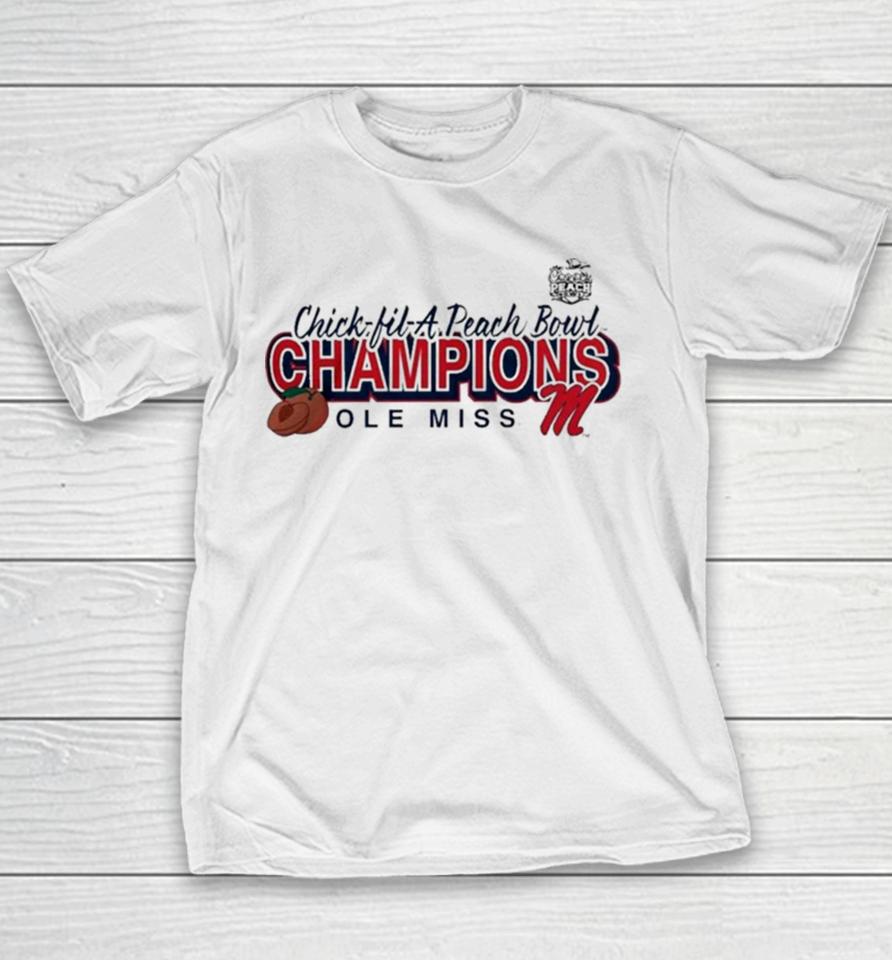 Gray Ole Miss Rebels 2024 Peach Bowl Champions Superior Ability Ole Miss Peach Bowl Youth T-Shirt