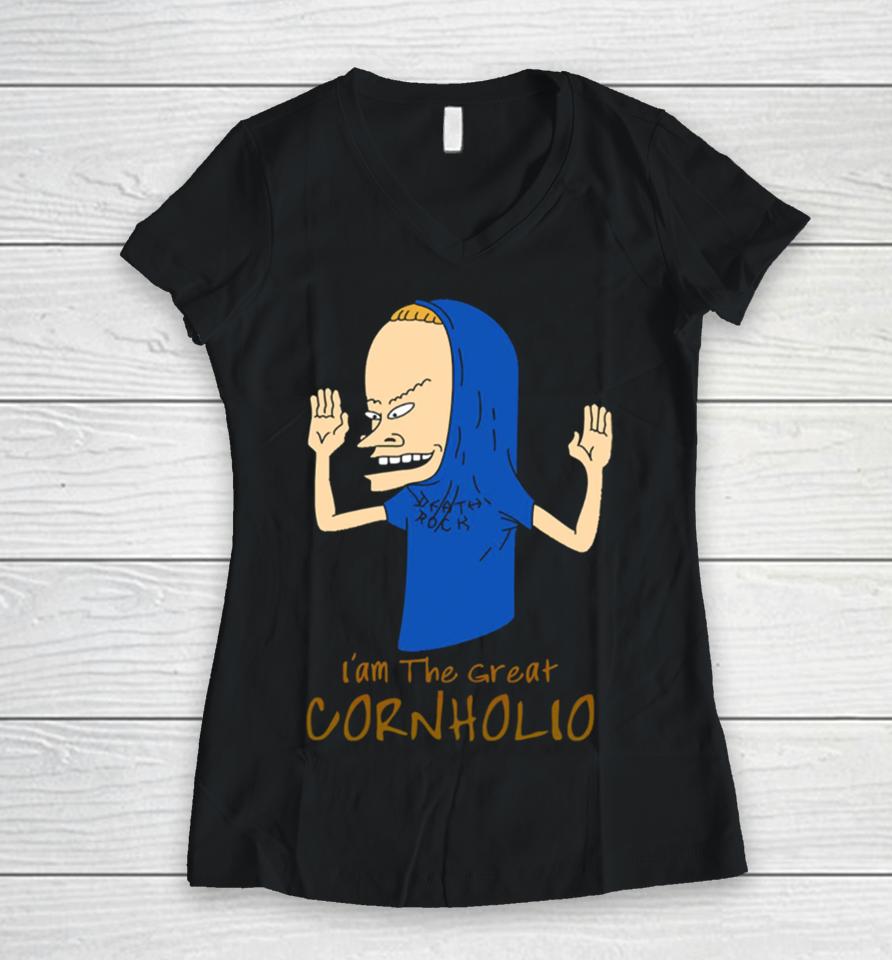 Great Cornholio Beavis And Butthead Women V-Neck T-Shirt