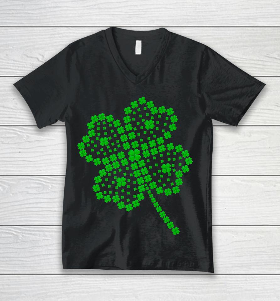 Great Lucky Four Leaf Clover St Patrick's Day Matching Family Unisex V-Neck T-Shirt