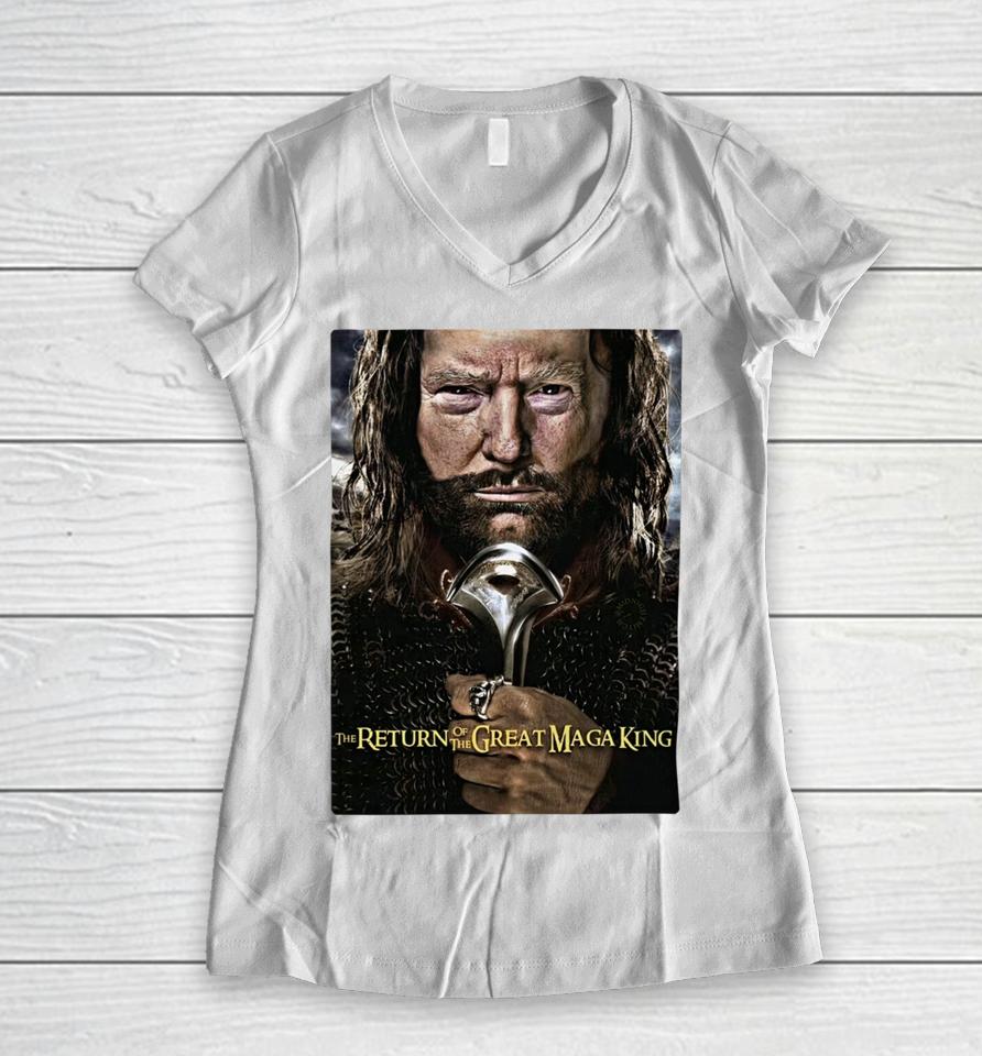 Great Maga King Women V-Neck T-Shirt