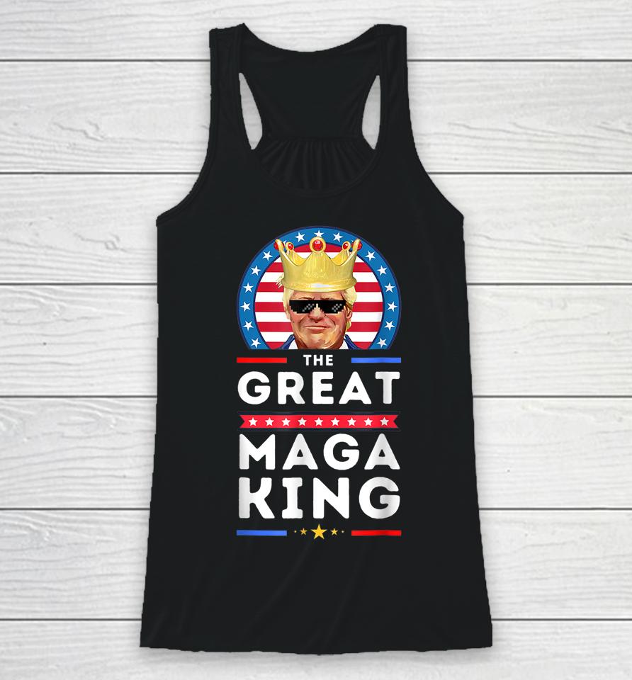 Great Maga King Trump Biden Political Ultra Mega Proud Racerback Tank