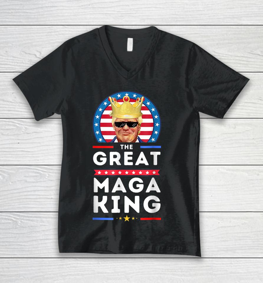 Great Maga King Trump Biden Political Ultra Mega Proud Unisex V-Neck T-Shirt