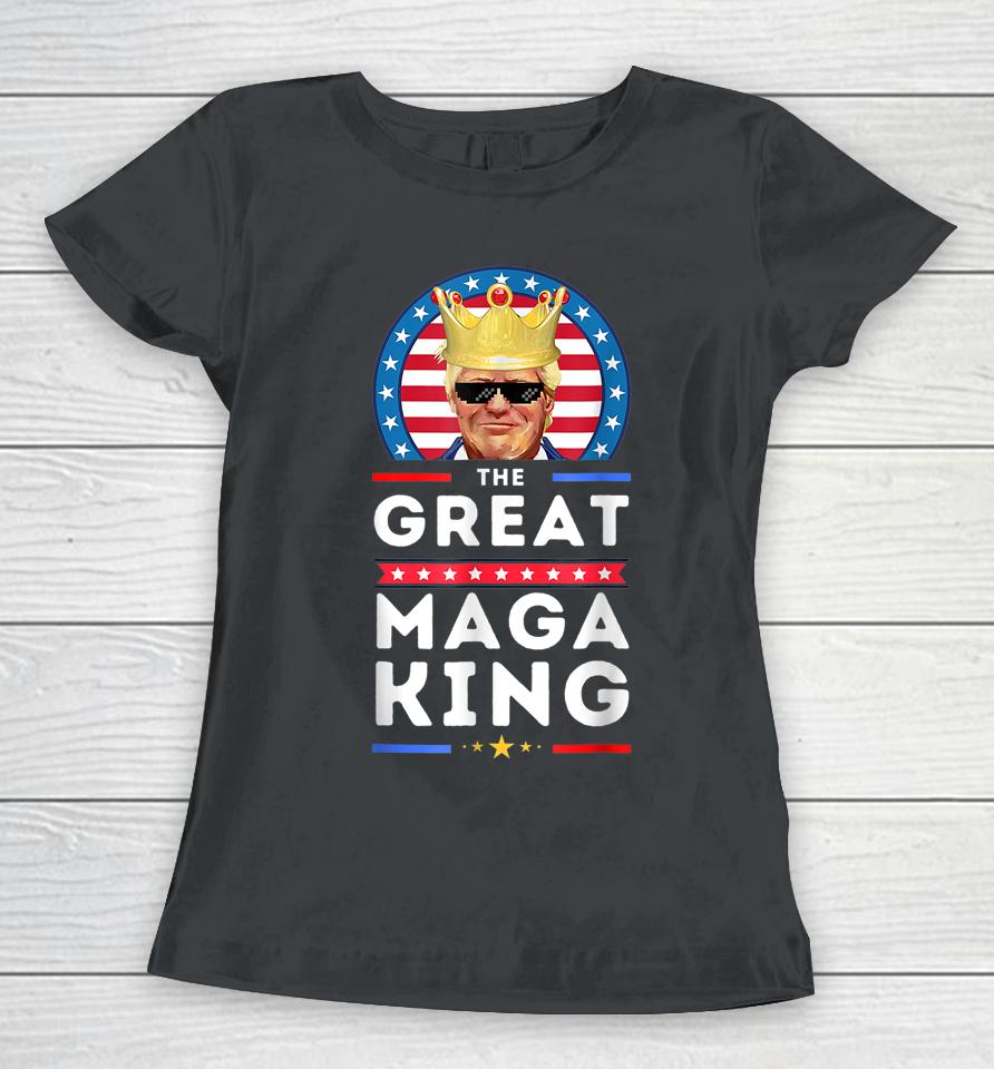 Great Maga King Trump Biden Political Ultra Mega Proud Women T-Shirt