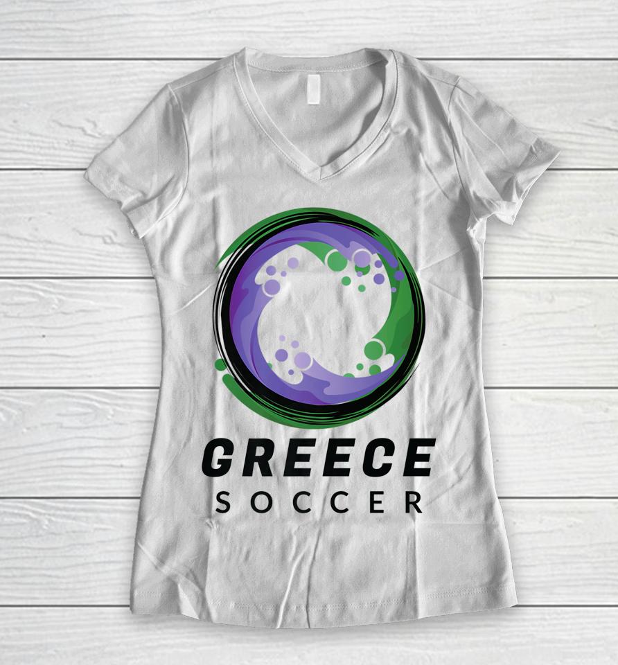 Greece Soccer Greece Ny Women V-Neck T-Shirt