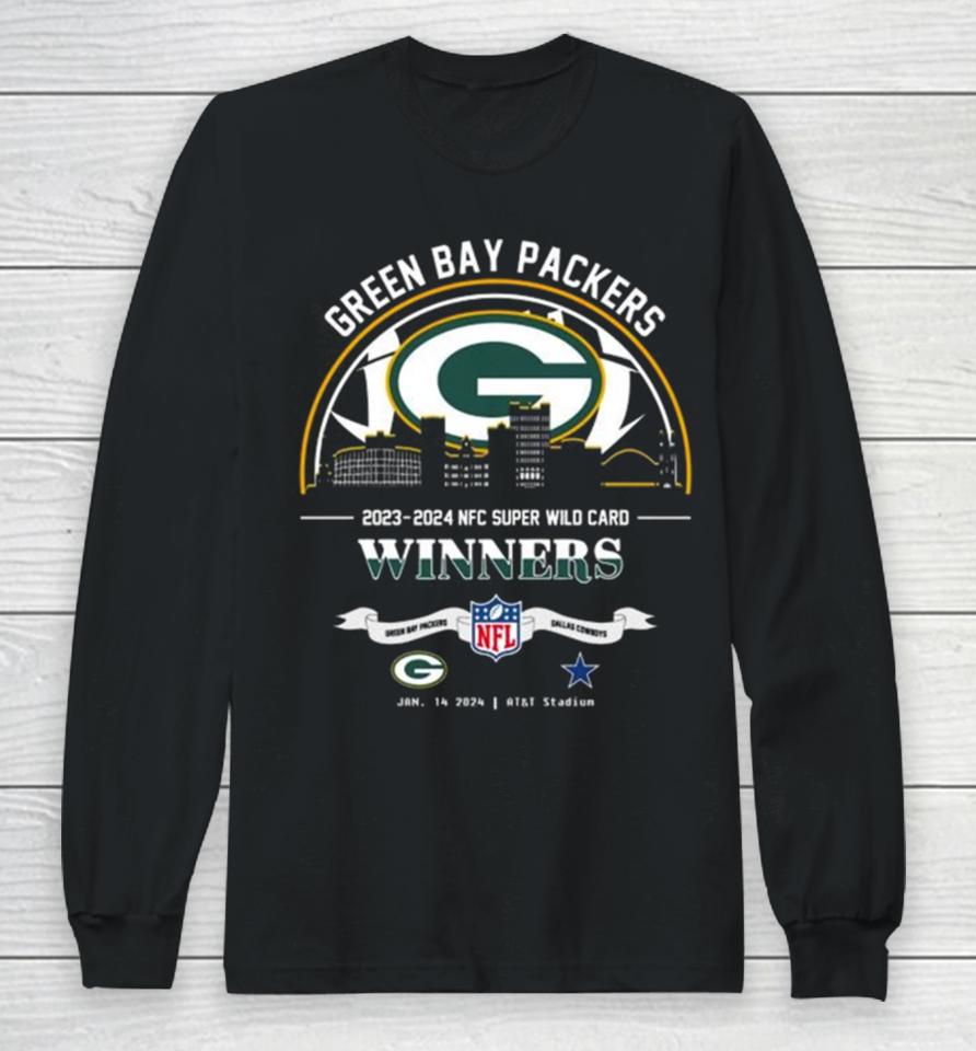 Green Bay Packers 2023 2024 Nfc Super Wild Card Winners Skyline Nfl Playoffs Divisional January 14 2024 Long Sleeve T-Shirt