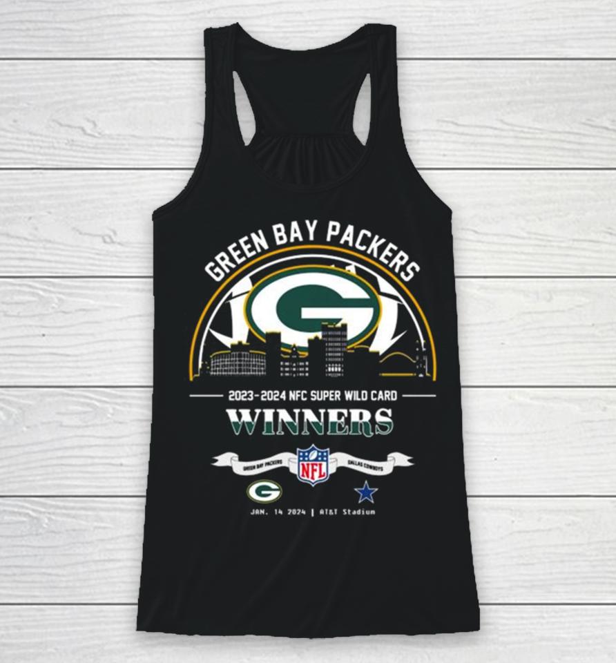 Green Bay Packers 2023 2024 Nfc Super Wild Card Winners Skyline Nfl Playoffs Divisional January 14 2024 Racerback Tank