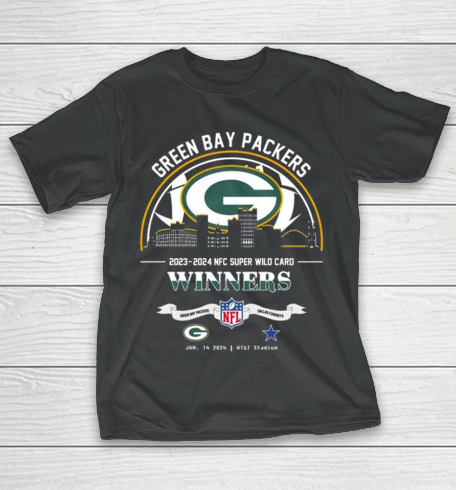Green Bay Packers 2023 2024 Nfc Super Wild Card Winners Skyline Nfl Playoffs Divisional January 14 2024 T-Shirt