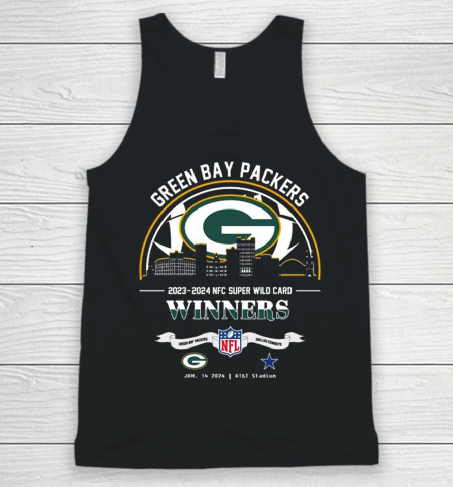 Green Bay Packers 2023 2024 Nfc Super Wild Card Winners Skyline Nfl Playoffs Divisional January 14 2024 Unisex Tank Top