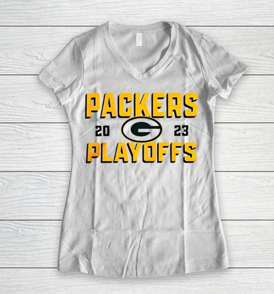 Green Bay Packers 2023 Nfl Playoffs Women V-Neck T-Shirt