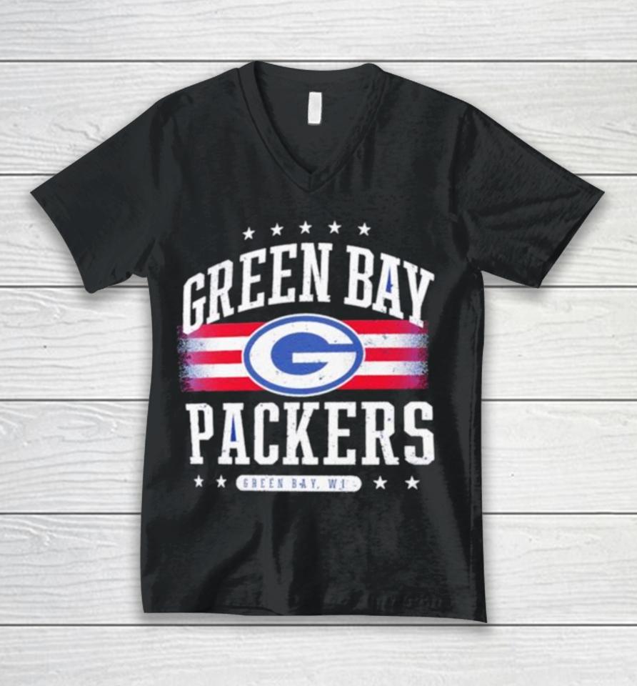 Green Bay Packers Americana Logo Unisex V-Neck T-Shirt