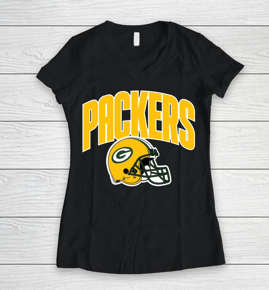 Green Bay Packers Essential Team Athletic Women V-Neck T-Shirt