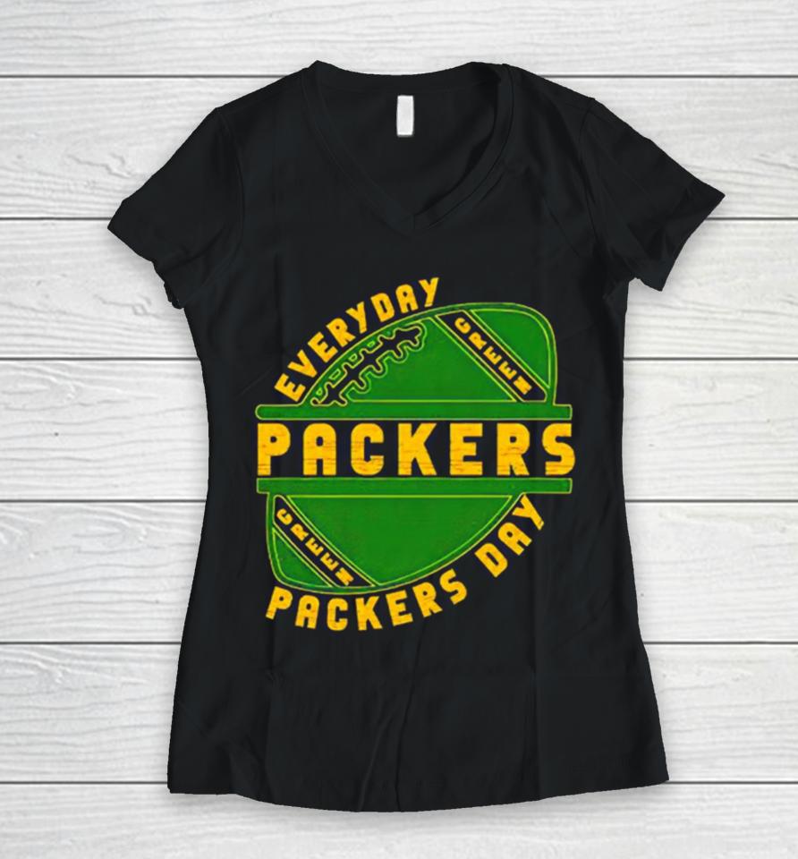 Green Bay Packers Everyday Packers Day Women V-Neck T-Shirt