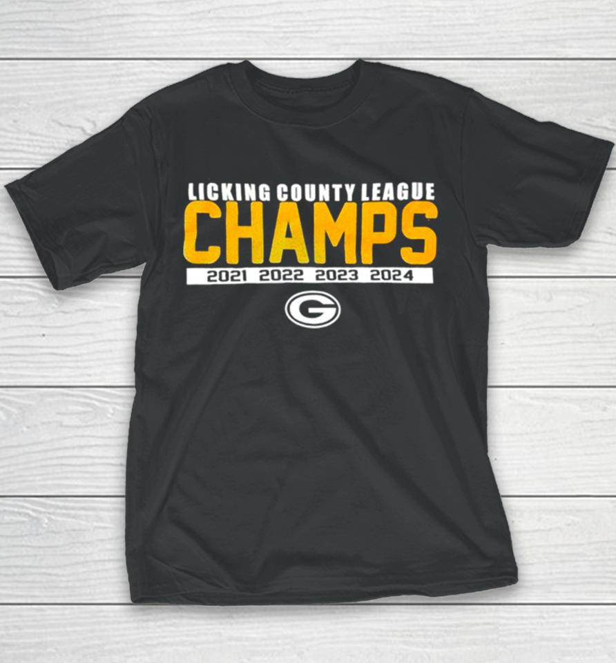 Green Bay Packers Licking County League Champs 4 Time Youth T-Shirt