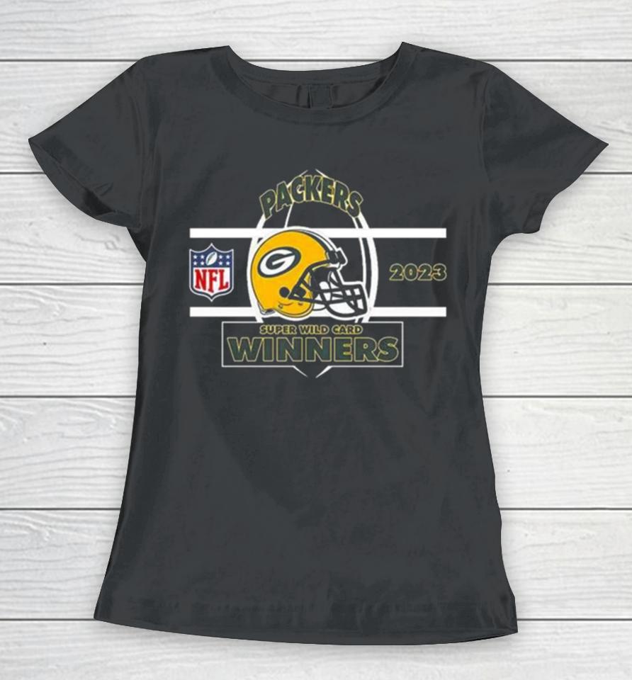 Green Bay Packers Nfc Super Wild Card Champions Season 2023 2024 Nfl Divisional Helmet Winners Women T-Shirt
