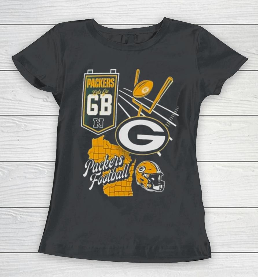 Green Bay Packers Split Zone Women T-Shirt