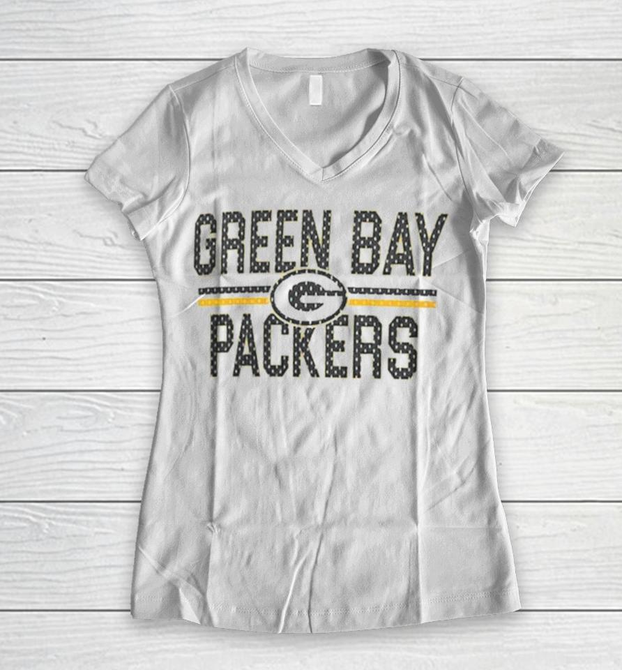 Green Bay Packers Starter Mesh Team Graphic 2024 Women V-Neck T-Shirt