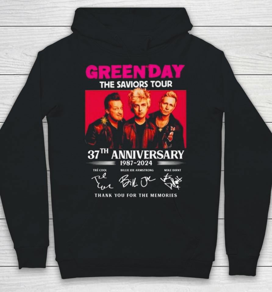 Green Day The Saviors Tour 37Th Anniversary 1987 2024 Thank You For The Memories Signatures Hoodie