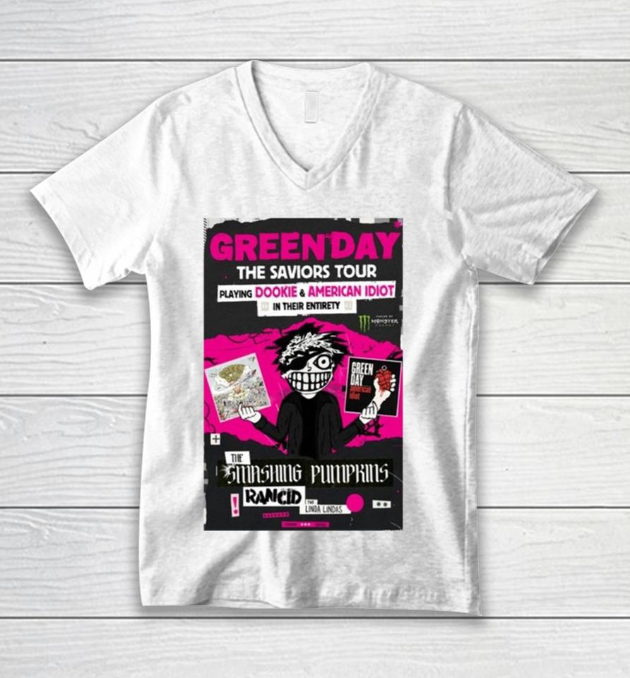Green Day The Saviors Tour Rancid, The Smashing Pumpkins North America Tour 2024 Unisex V-Neck T-Shirt