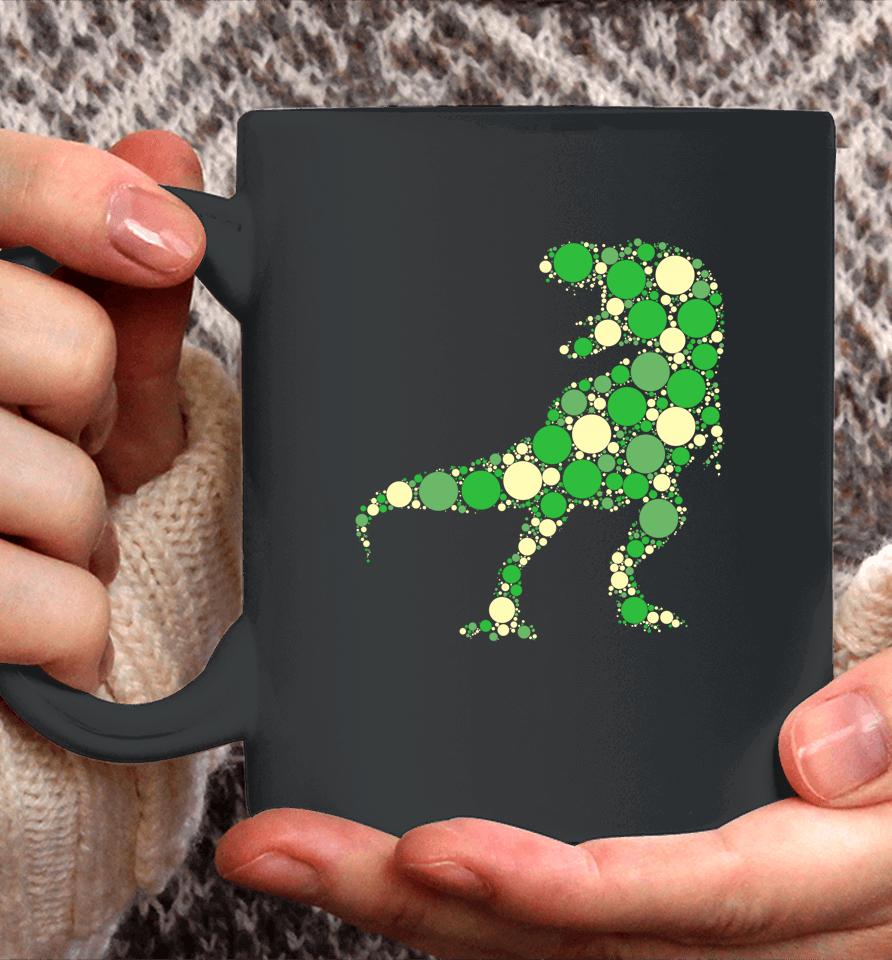 Green Polka Dot T Rex Dinosaur International Dot Day Coffee Mug