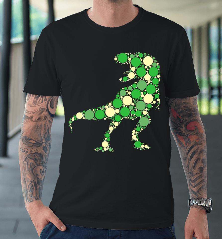 Green Polka Dot T Rex Dinosaur International Dot Day Premium T-Shirt