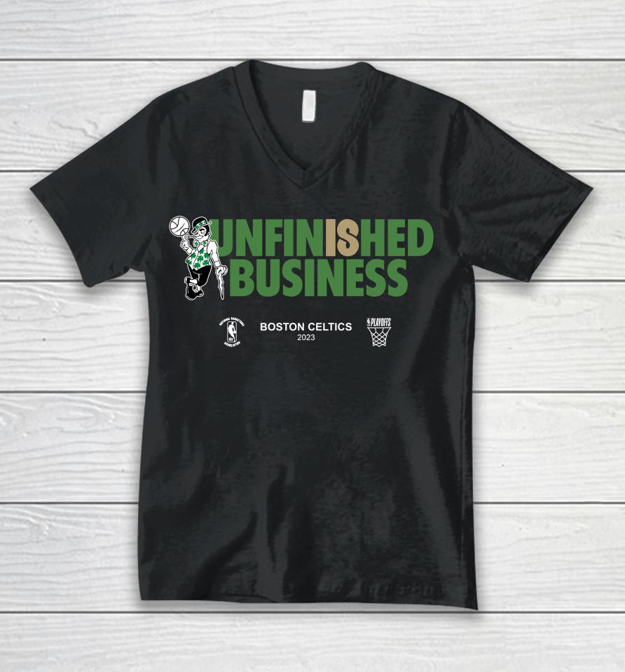 Greenrunsdeep Unfinished Bussiness Boston Celtics 2023 Unisex V-Neck T-Shirt