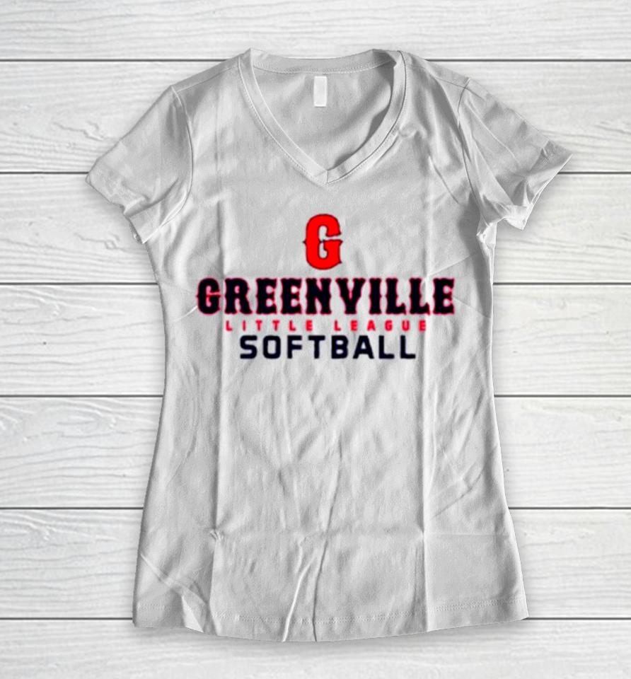 Greenville Little League Softball Women V-Neck T-Shirt