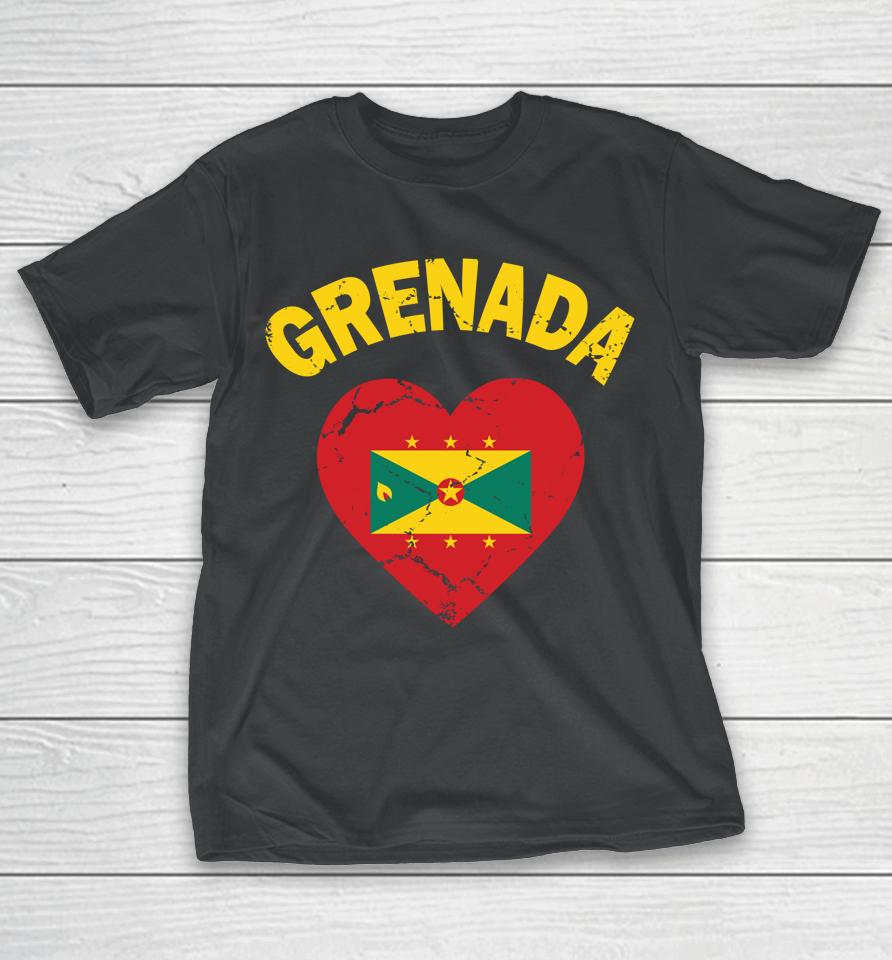 Grenadian Grenada Flag Heart Shirt Grenada Independence Day T-Shirt