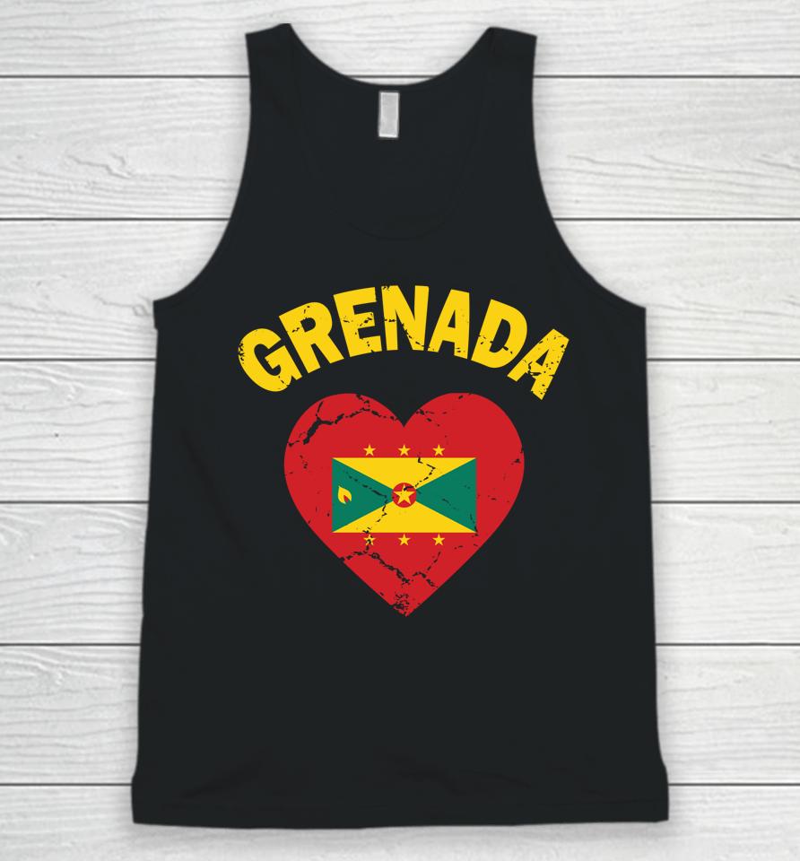 Grenadian Grenada Flag Heart Shirt Grenada Independence Day Unisex Tank Top