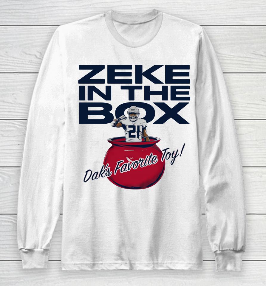 Grey Ezekiel Elliott And Dak Prescott Zeke In The Box Long Sleeve T-Shirt