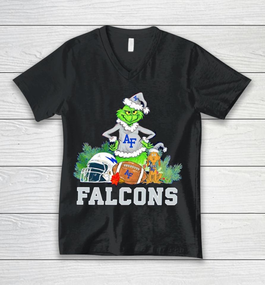 Grinch Air Force Falcons Christmas Unisex V-Neck T-Shirt