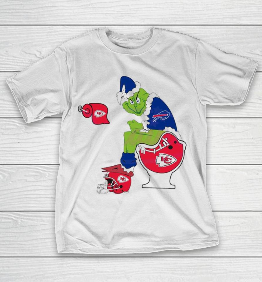 Grinch Buffalo Bills Toilet Kansas City Chiefs Football 2023 2024 Playoffs T-Shirt