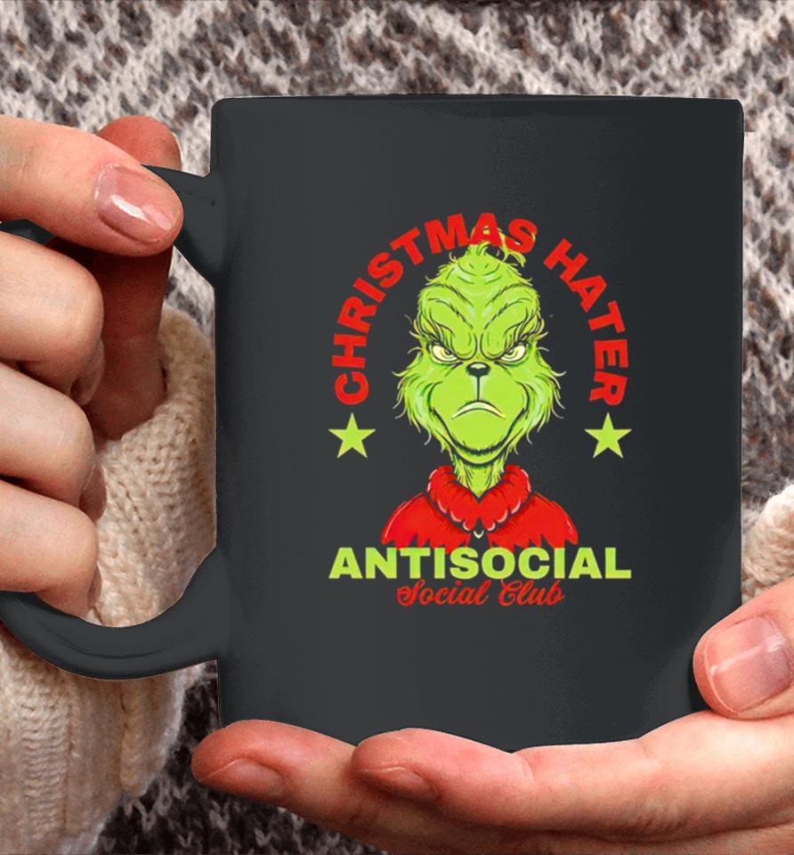 Grinch Christmas Hater Antisocial Social Club Coffee Mug