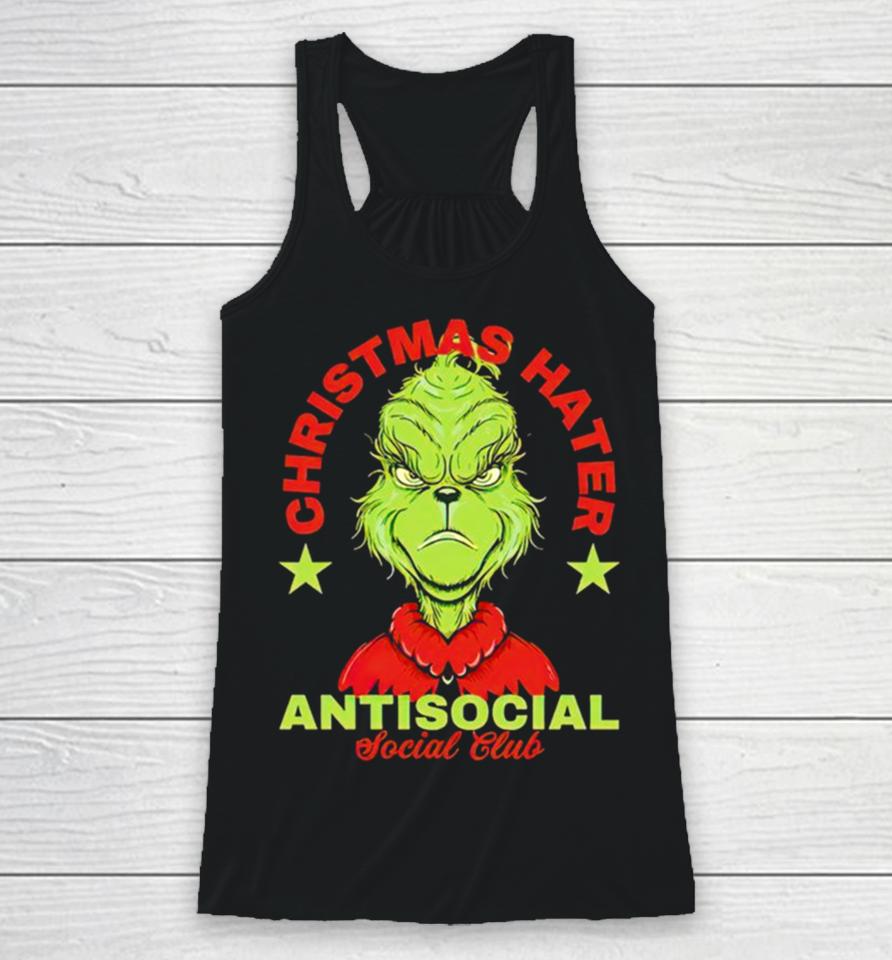 Grinch Christmas Hater Antisocial Social Club Racerback Tank