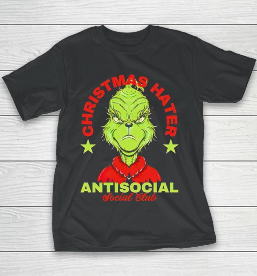 Grinch Christmas Hater Antisocial Social Club Youth T-Shirt