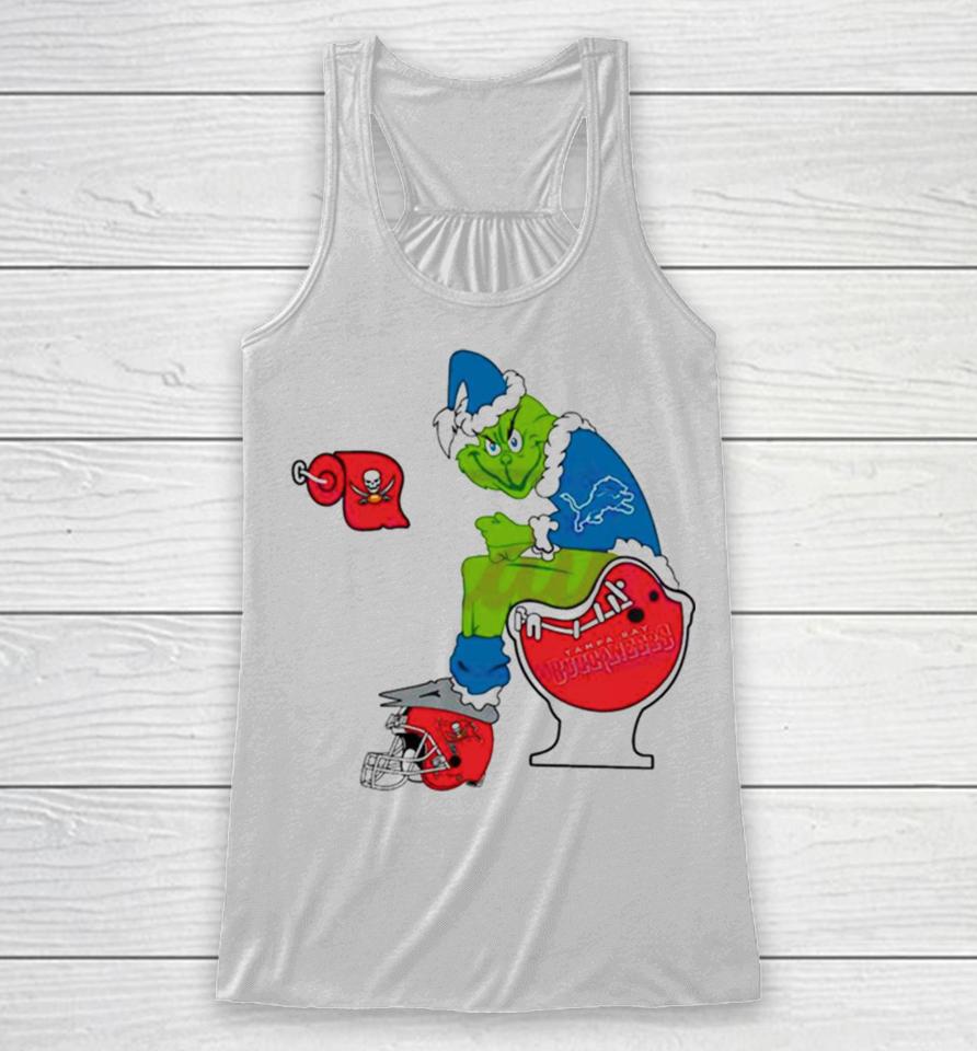 Grinch Detroit Lions Toilet Tampa Bay Buccaneers Football 2023 2024 Playoffs Racerback Tank