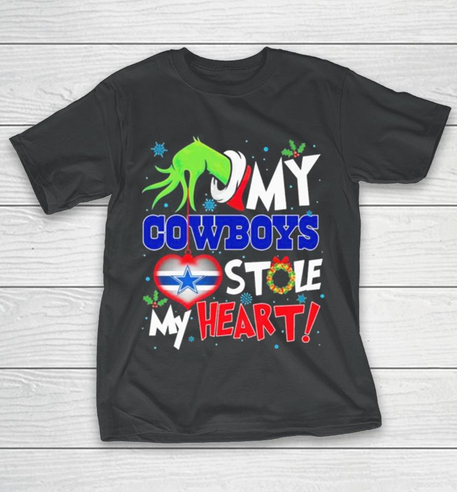 Grinch Hand My Dallas Cowboys Stole My Heart Christmas T-Shirt