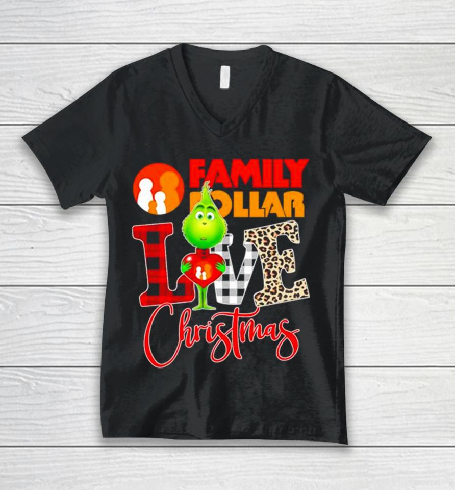 Grinch Love Domino’s Christmas Unisex V-Neck T-Shirt
