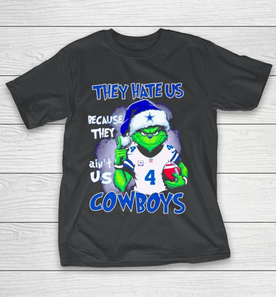Grinch Santa They Hate Us Because They Ain’t Us Cowboys Football T-Shirt