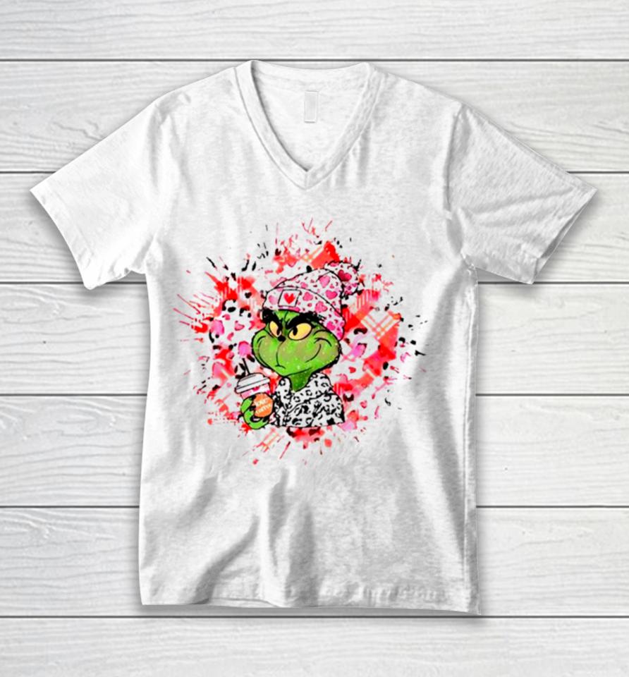 Grinch Valentine Love Coffee Unisex V-Neck T-Shirt