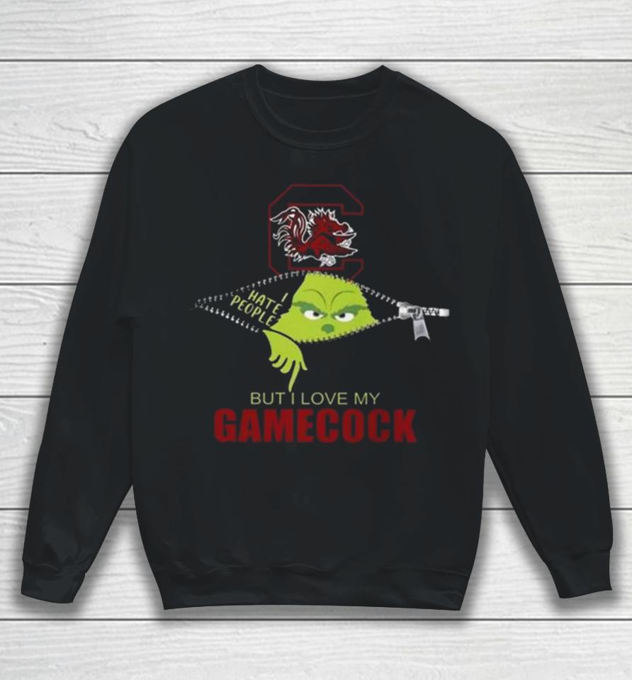 Grinch Zipper I Hate People But I Love My South Carolina Gamecocks Sweatshirt