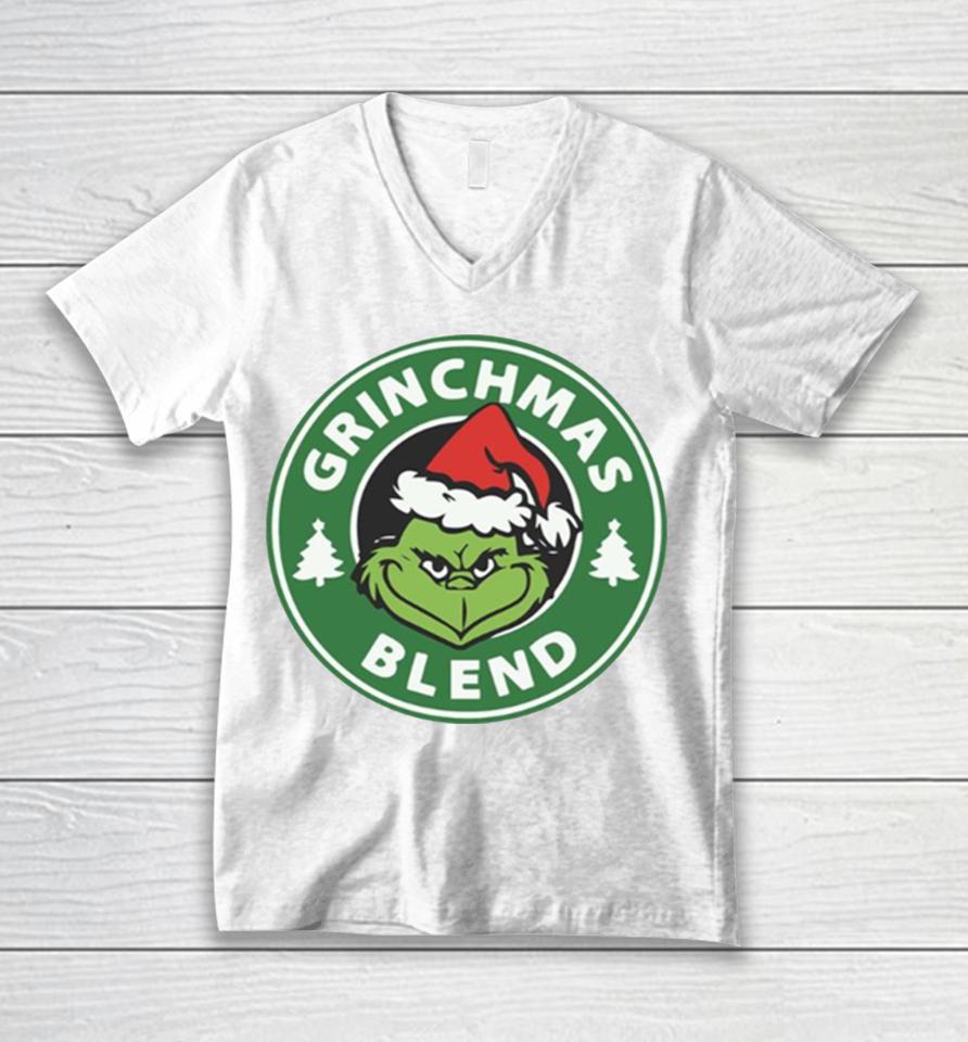 Grinchmas Blend Logo Starbuck Parody Grinch Unisex V-Neck T-Shirt