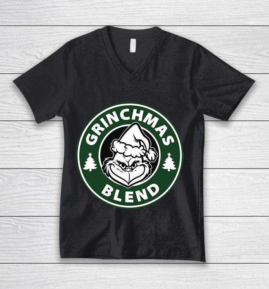 Grinchmas Blend , Funny Grinch Coffee Unisex V-Neck T-Shirt