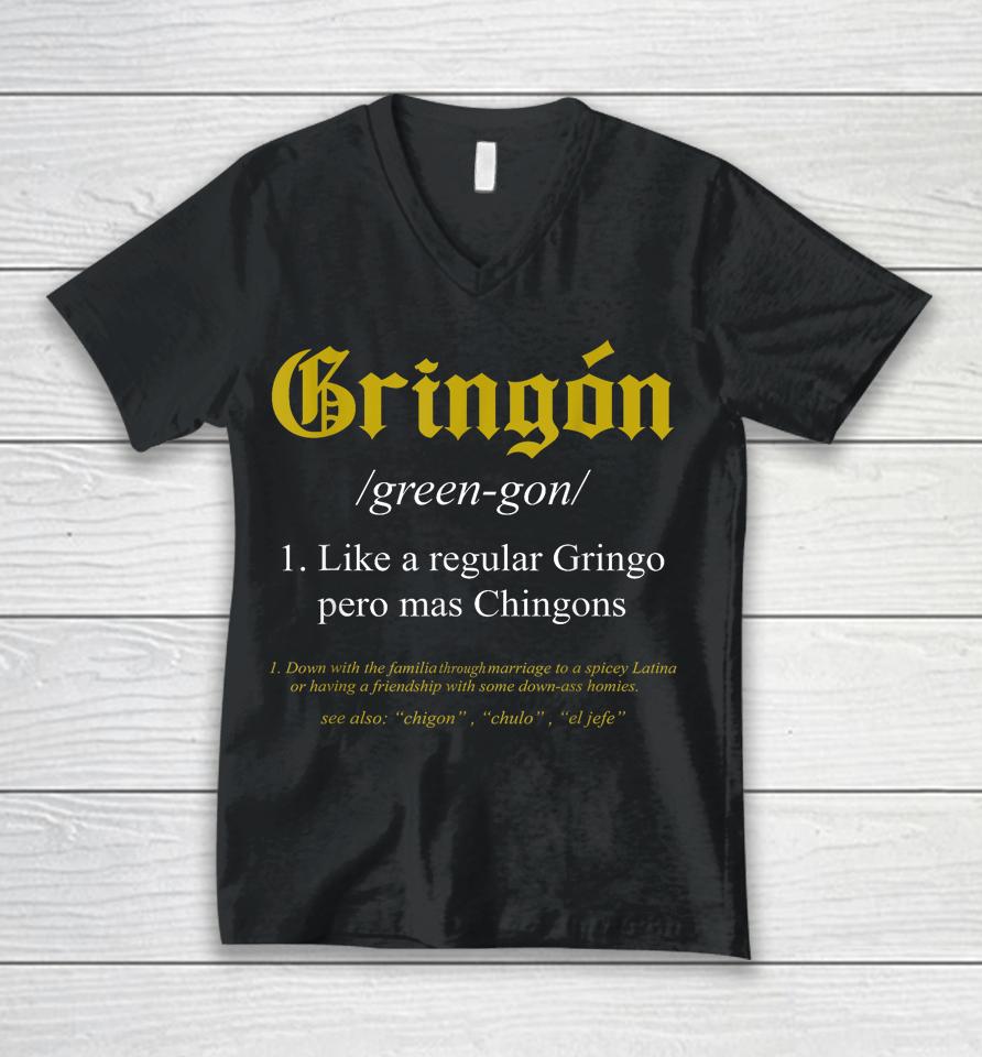 Gringón Funny Definition Unisex V-Neck T-Shirt