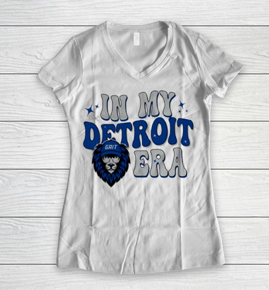 Grit In My Detroit Lions Era Football Women V-Neck T-Shirt