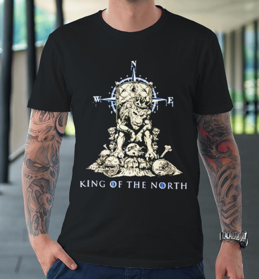 Grit King Of The North Detroit Lions Football Skeleton Premium T-Shirt
