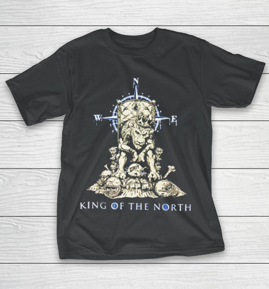 Grit King Of The North Detroit Lions Football Skeleton T-Shirt