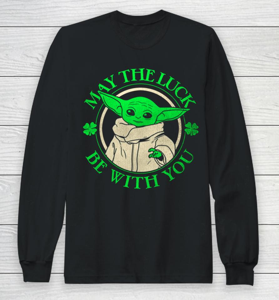 Grogu Star Wars St Patrick’s Day May The Luck Be With You Long Sleeve T-Shirt
