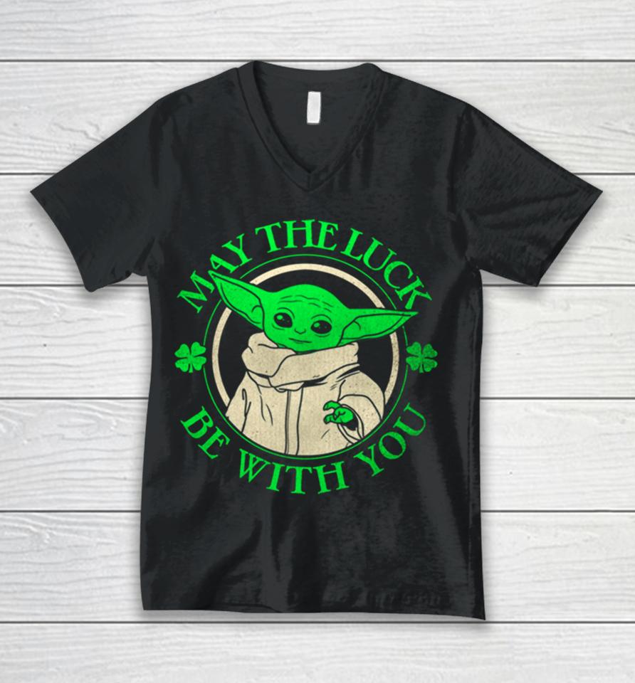 Grogu Star Wars St Patrick’s Day May The Luck Be With You Unisex V-Neck T-Shirt