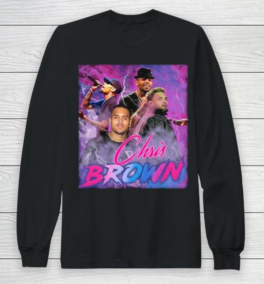 Groovy Chris Brown Breezy 90S Hip Hop Rapper Long Sleeve T-Shirt